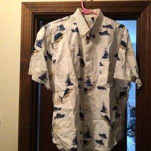 New men’s ss print shirt large